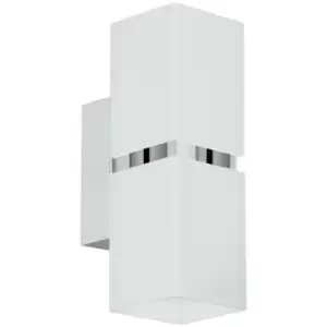 image of Passa - 2 Light Indoor Up Down Wall Light Chrome, White, GU10 - Eglo