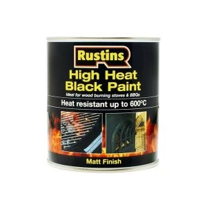 image of Rustins High Heat Paint 600°C Black 250ml