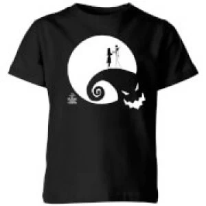 Image of The Nightmare Before Christmas Jack and Sally Moon Kids T-Shirt - Black - 11-12 Years