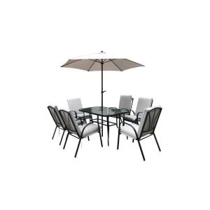 Royalcraft Amalfi 6 Seater Padded Dining Set - Ivory - Garden & Outdoor