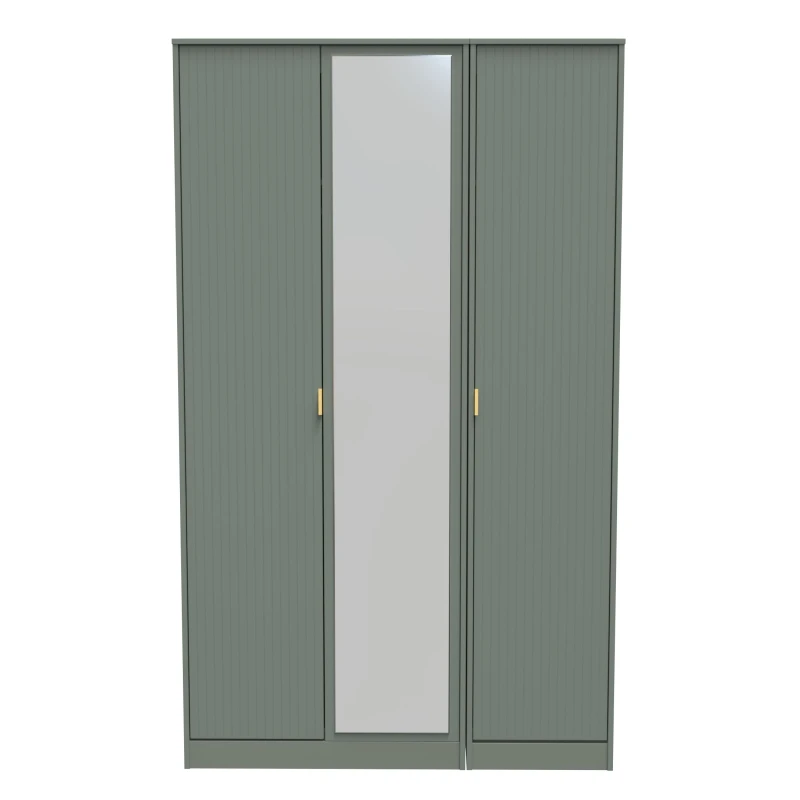 Image of Welcome Furniture Nashville Tall Triple Mirrored Wardrobe Reed Green unisex XL