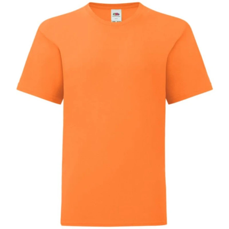 Image of Fruit of the Loom Iconic T-Shirt in Orange Size: 12-13 Years Orange Unisex 12-13 Years