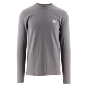 Image of BOSS Grey Long Sleeved Organic Cotton Tacks 1 T-Shirt