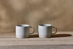 image of Nkuku Enesta Line Mug Set Of 2 Tableware Cream