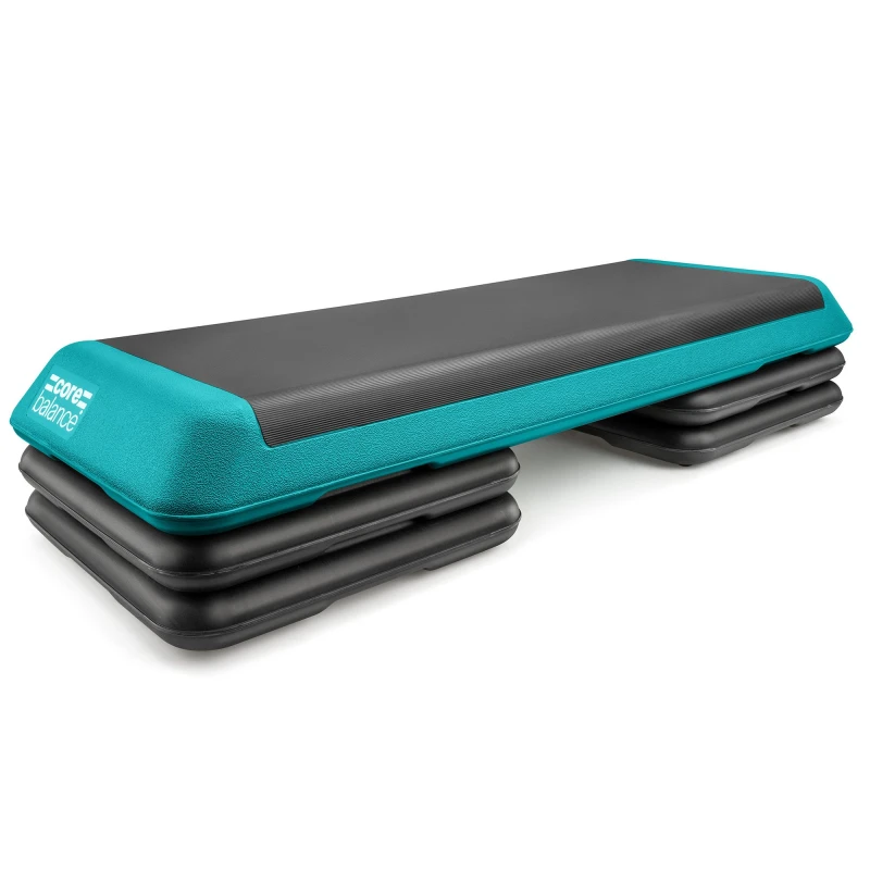 Image of Core Balance Exercise Aerobic Step 3 Level Height Adjustable Fitness Stepper Teal