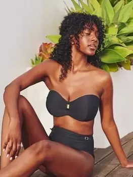 Image of Panache Marianna Bandeau Bikini, Black, Size 30H, Women