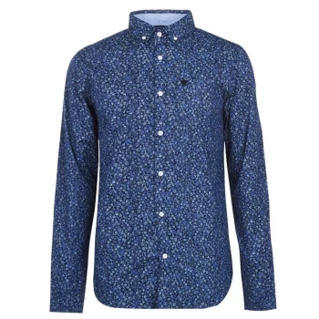 Image of Soviet Long Sleeve AOP Shirt Mens - Navy