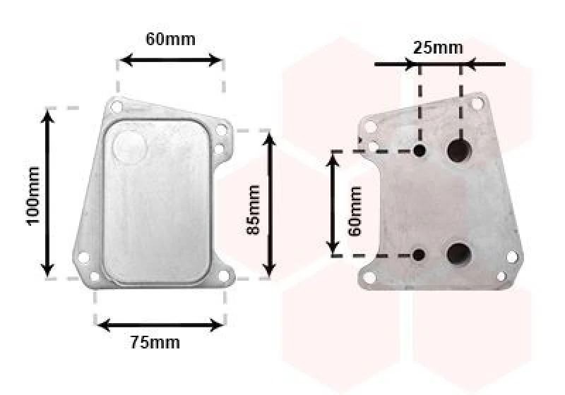 Image of VAN WEZEL Engine oil cooler VAN WEZEL 37013720