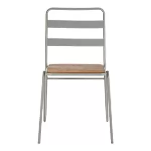 Image of Industrial Loft Dining Chair with Elm wood Seat