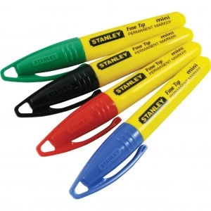 image of Stanley Mini Fine Tip Marker Pens Pack of 4