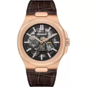 Image of Ingersoll 1892 The Catalina Automatic Mens Watch with Black Dial and Brown Leather Strap