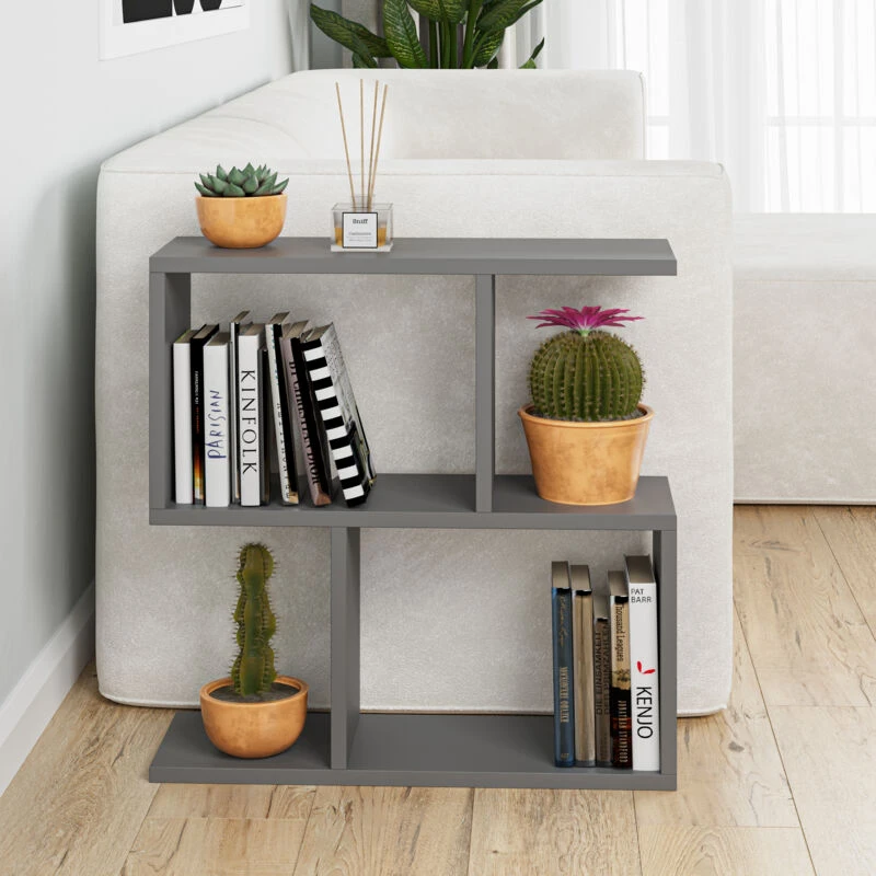 Image of DECORTIE Decortie - Homemania Modern Side End Coffee Table Multipurpose h 60cm 5 Tier - Anthracite Grey - Anthracite Grey M.SH.11264.7