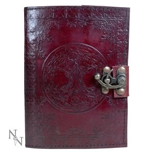 image of Tree Of Life Leather Embossed Journal with Lock 15x21cm