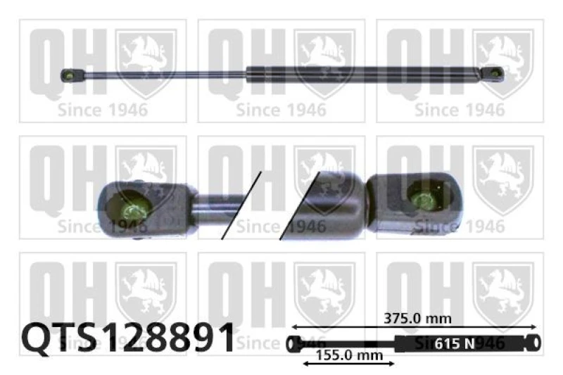 Image of QUINTON HAZELL Tailgate strut QUINTON HAZELL QTS128891