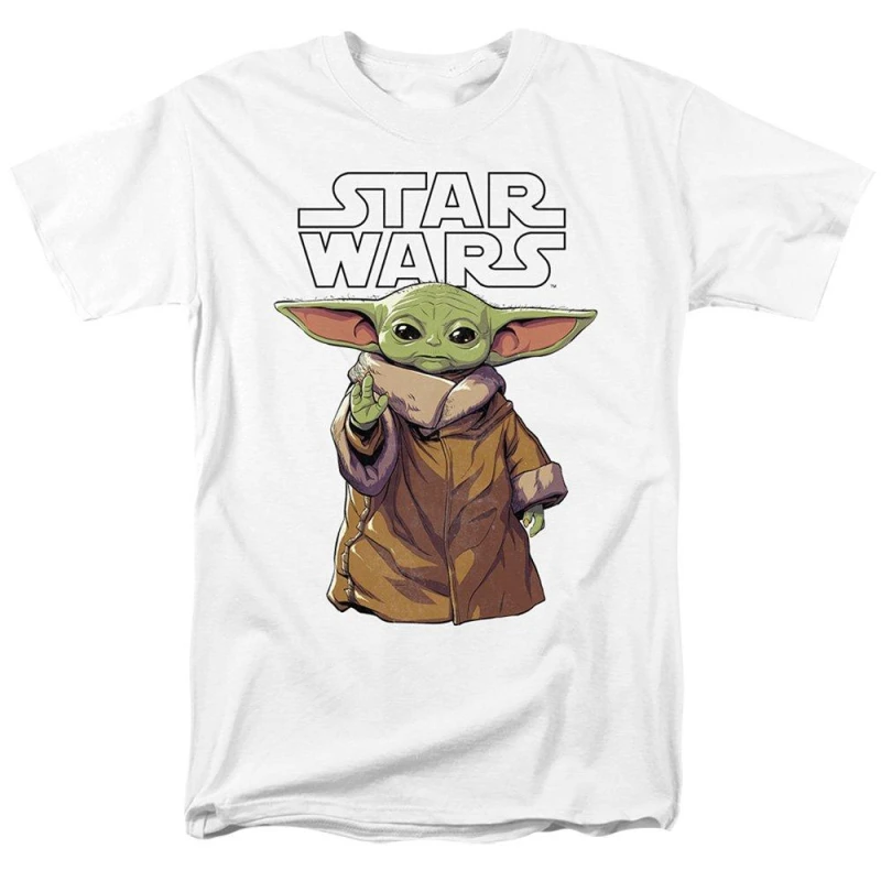 Image of Star Wars Men Star Wars Grogu Calm Mens T-Shirt White Size: Small White S Male 5052777760491