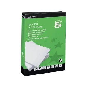 image of 5 Star Copier Paper Recycled Ream-Wrapped 80gsm A4 White 5 x 500 Sheets