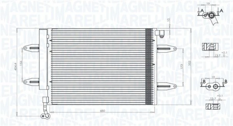 Image of MAGNETI MARELLI Air conditioning condenser MAGNETI MARELLI 350203911000
