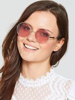 image of Polaroid Round Lens Sunglasses Pink Women