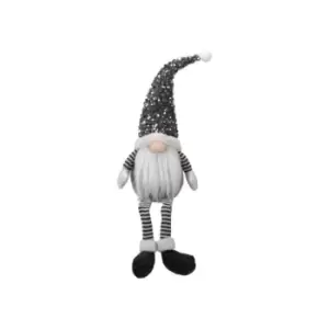 Image of Christmas Glam Gonk Sparkle Furry Fabric Soft Touch Plush Festive Indoor Ornament Novelty Xmas Home Decoration Winter Santa Figure Home Decor (grey -