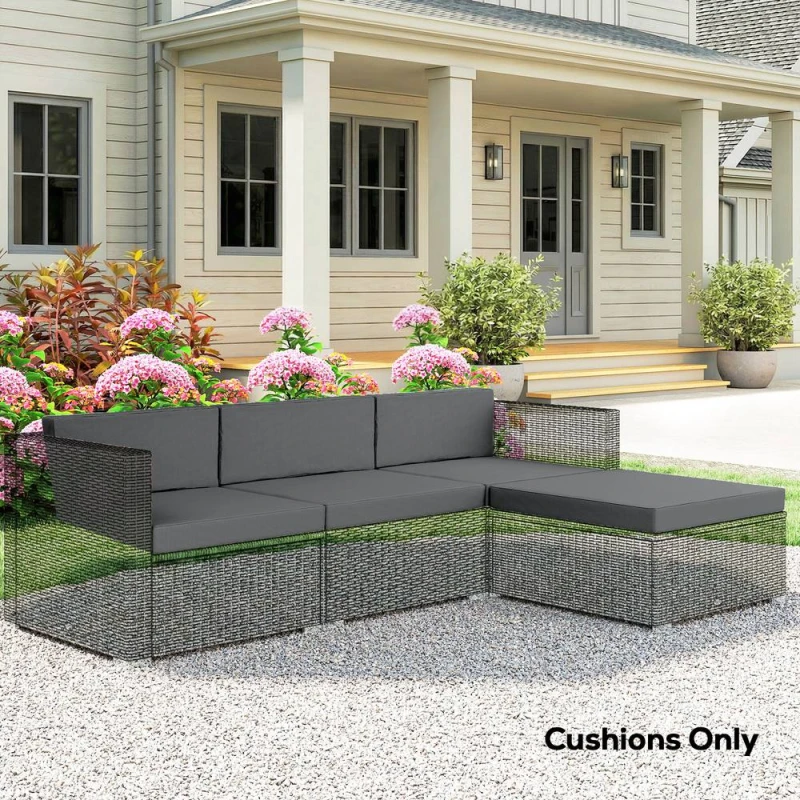 Image of OUTSUNNY Patio Furniture Cushions Water-Repellent in Dark Grey Dark Grey Unisex