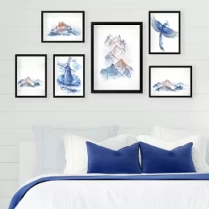 Image of SET_011 Multicolor Decorative Framed Painting (6 Pieces)