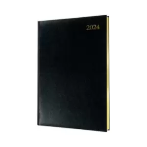 Image of Collins Quarto Diary Week To View Appointment Black 2024 QB7-24