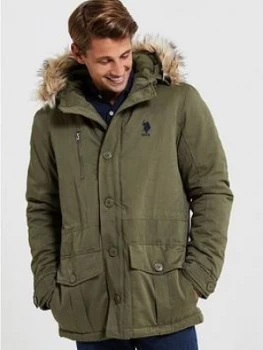 image of U.S. Polo Assn. Lifestyle Parka - Green, Size S, Men