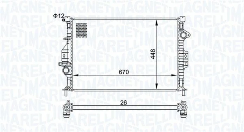 Image of MAGNETI MARELLI Engine radiator MAGNETI MARELLI 350213158700