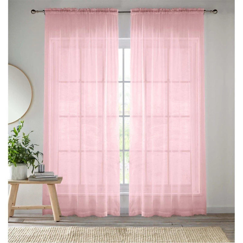 Image of Pair of Crystal Plain Voiles Gold 145X183 OH14526