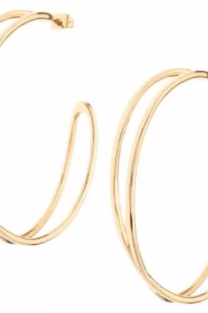 image of Ladies Karen Millen Gold Plated Criss-Cross Hoop Earring KMJ943-22-03