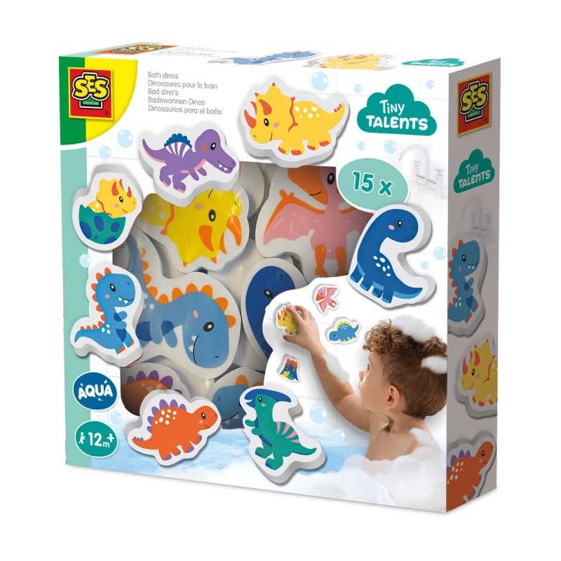 Image of SES Creative Tiny Talents Bath Dinos, 12 Months and Above (13214) Multi