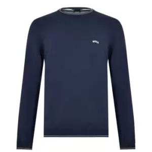 image of Boss Ritom Crew Knit Sweater - Blue