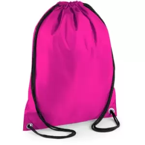 image of Budget Water Resistant Sports Gymsac Drawstring Bag (11 Litres) (One Size) (Fuchsia) - Bagbase