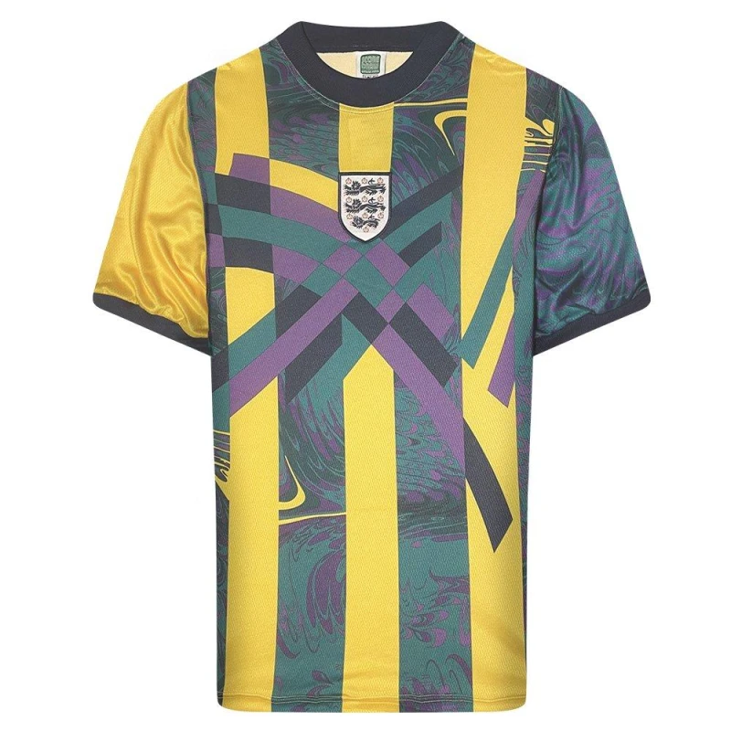 Image of Score Draw SD England Retro Goalkeeper Shirt 1996 Mens Yellow/Green male XS