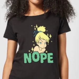 Image of Disney Peter Pan Tinkerbell Nope Womens T-Shirt - Black
