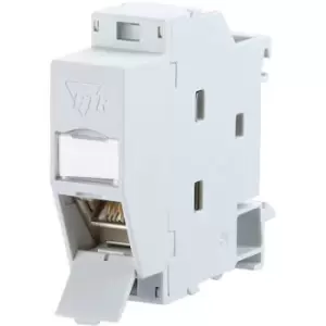 image of Metz Connect 1309107003-E Network outlet DIN rail CAT 6A Grey-white (RAL 7035)