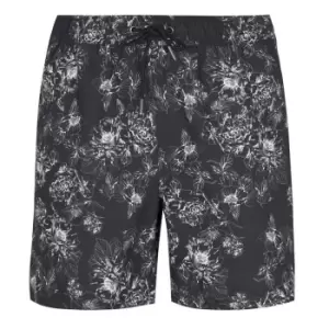 image of Firetrap Print Swim Shorts Mens - Black