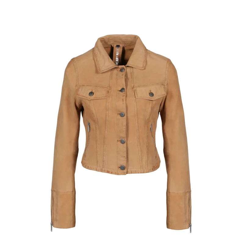 Image of Freaky Nation Womens leather jacket Freaky Nation Nela Beige Female L