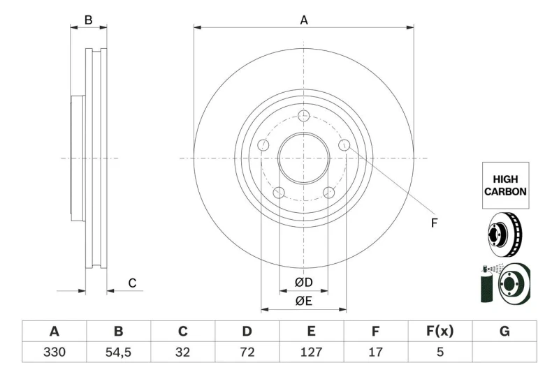 Image of Brake disc Bosch 0 986 479 G78