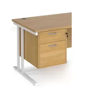 image of Maestro 25 2 drawer fixed pedestal - oak