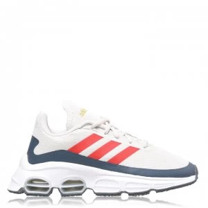 Image of adidas Quadcube Jogger Junior Trainers - LtGrey/Red/Wht