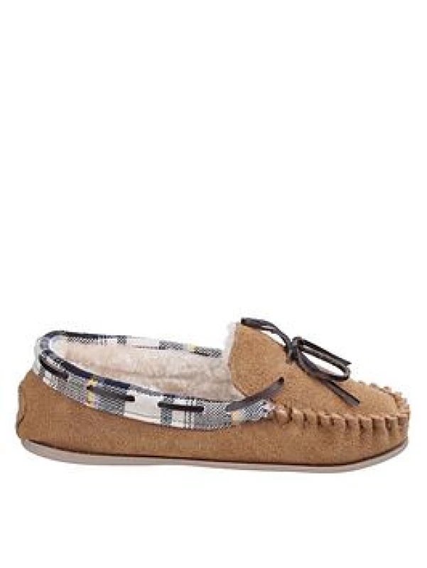 Image of Cotswold Womens Kilkenny Fur Lined Moccasin Loafer Slippers - UK 7 Brown female GDE2720TAN7