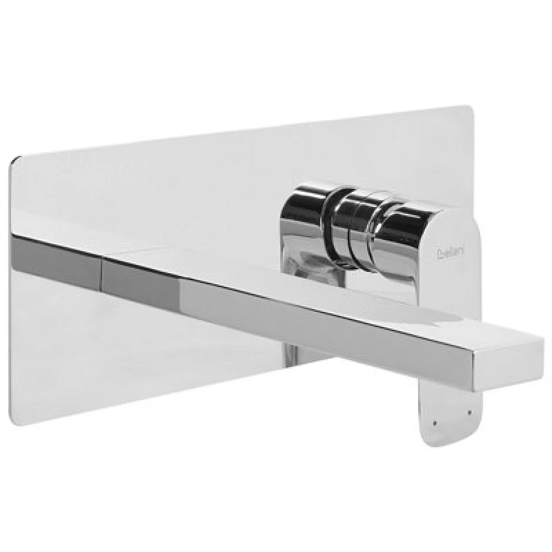 Image of Beliani Wall Mounted Basin Mixer Tap Dichato Brass Silver