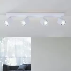 Image of Harper Living - 4 Light Black Spotlight Bar Adjustable Square bulb holders
