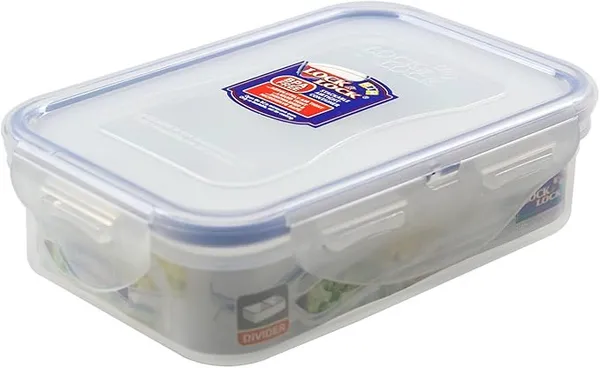 image of Lock and Lock Rectangular Container with 2 Compartments, 360ml Transparent