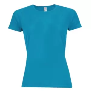 Image of SOLS Womens/Ladies Sporty Short Sleeve T-Shirt (M) (Aqua)