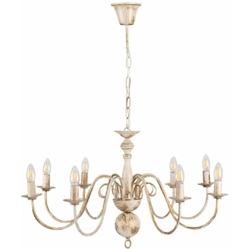 image of Minisun - 8 Way Ceiling Light Chandelier - Distressed