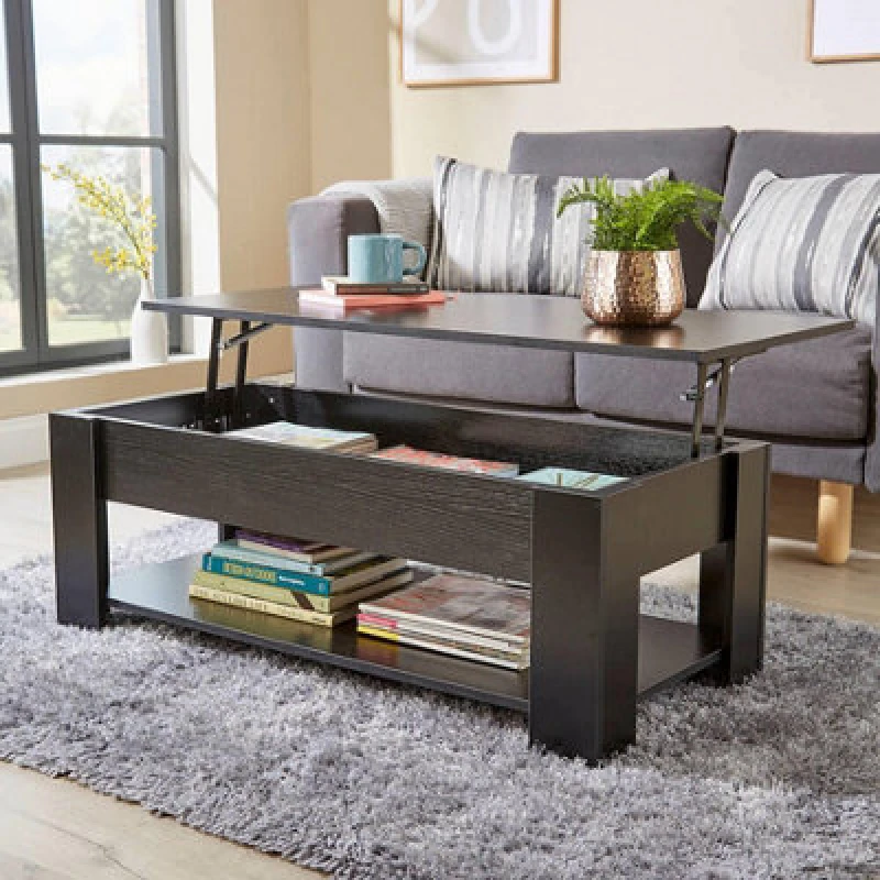 Image of Home Source Orlando Lift Up Storage Coffee Table Black