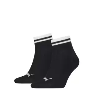 image of Puma 2 Pack of Heritage Quarter Socks - Black