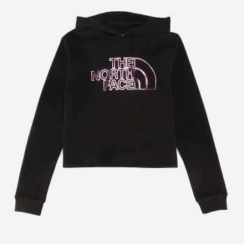 Image of The North Face Girls Drew Peak Cropped Hoodie - Black - 10 - 12 Years